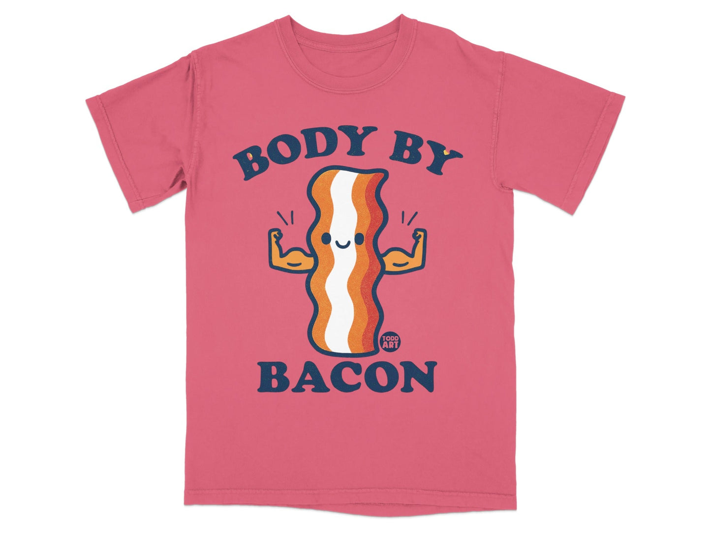 Body By Bacon Funny Flexing Graphic Printed Shirt