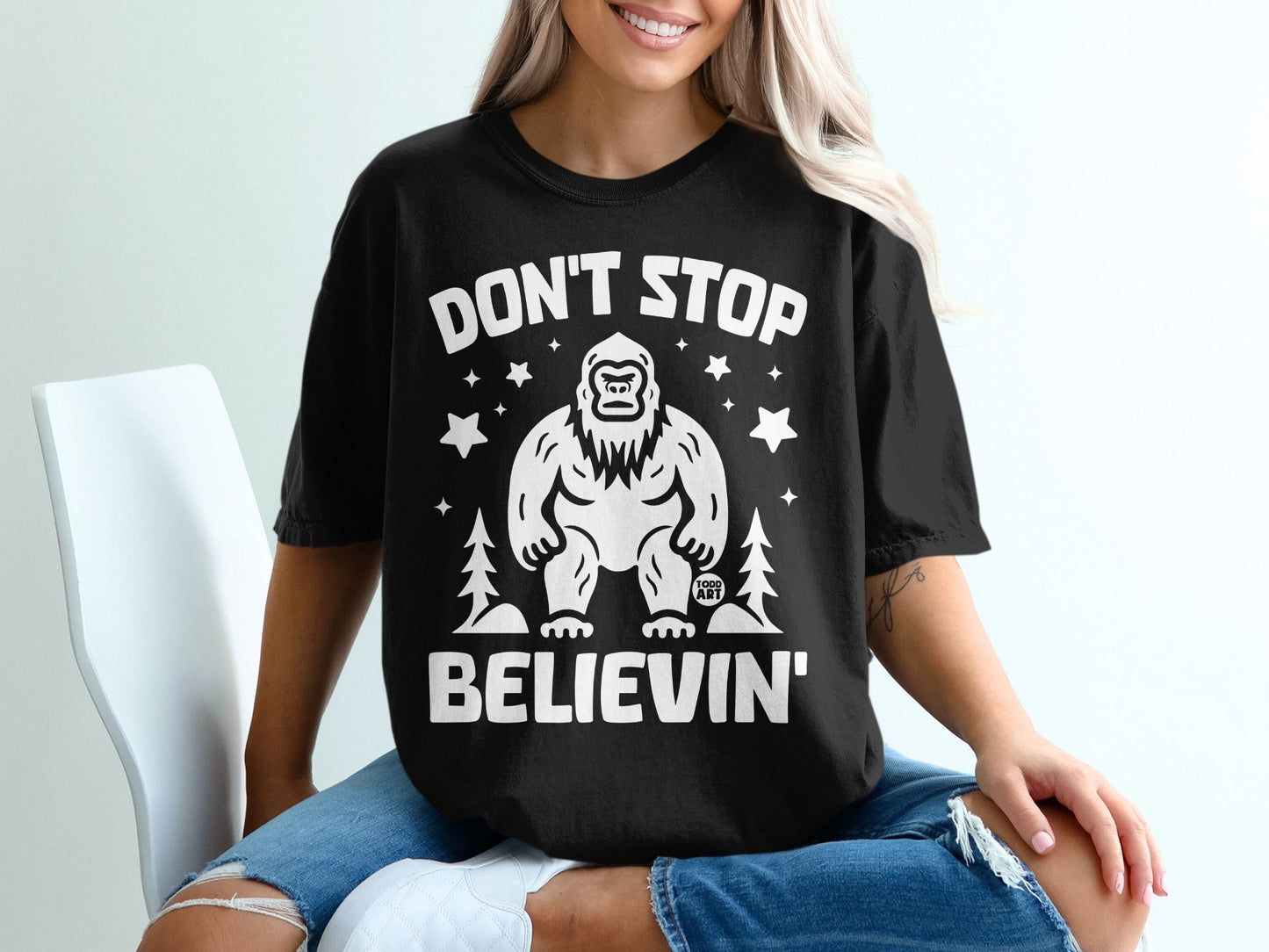 Don't Stop Believin' Bigfoot Graphic Shirt
