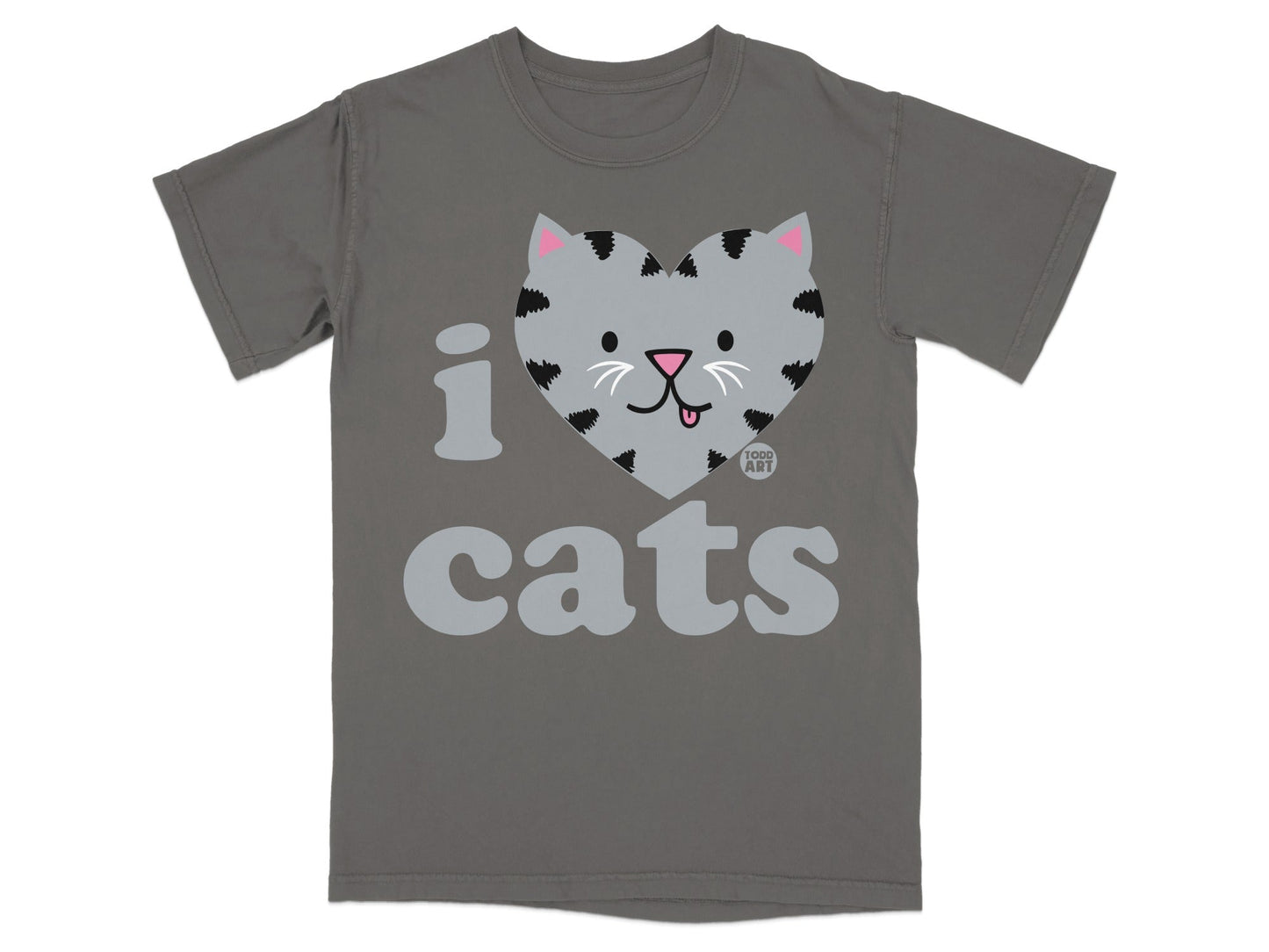 I Love Cats Cute Cartoon Graphic T-Shirt