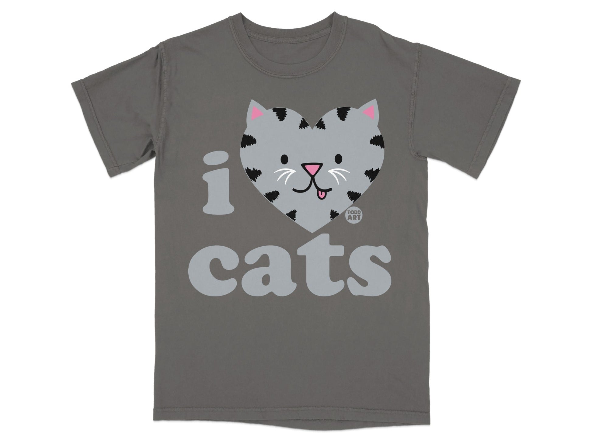I Love Cats Cute Cartoon Graphic T-Shirt