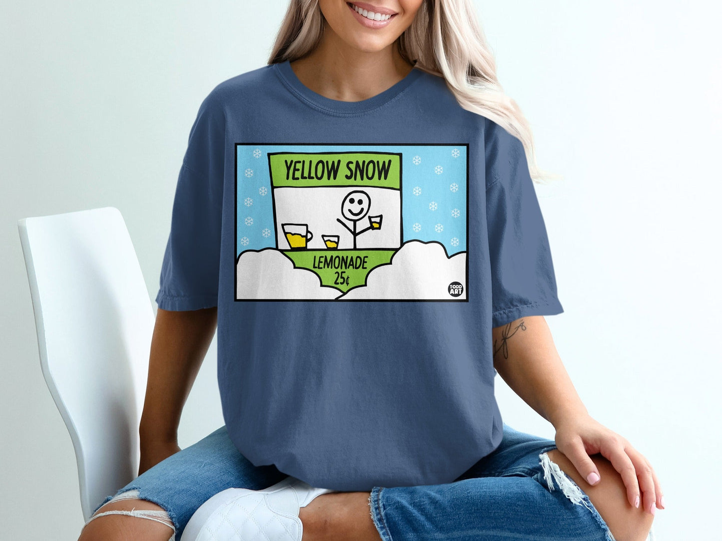 Yellow Snow Lemonade 25c Funny Graphic Tee Shirt