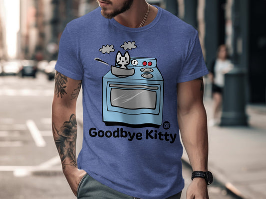 Goodbye Kitty Funny Cat Stove Graphic T-Shirt