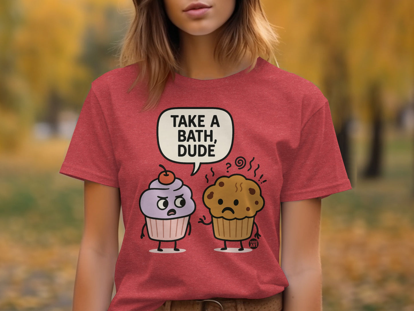Take a Bath Dude Funny Cartoon Graphic T-shirt