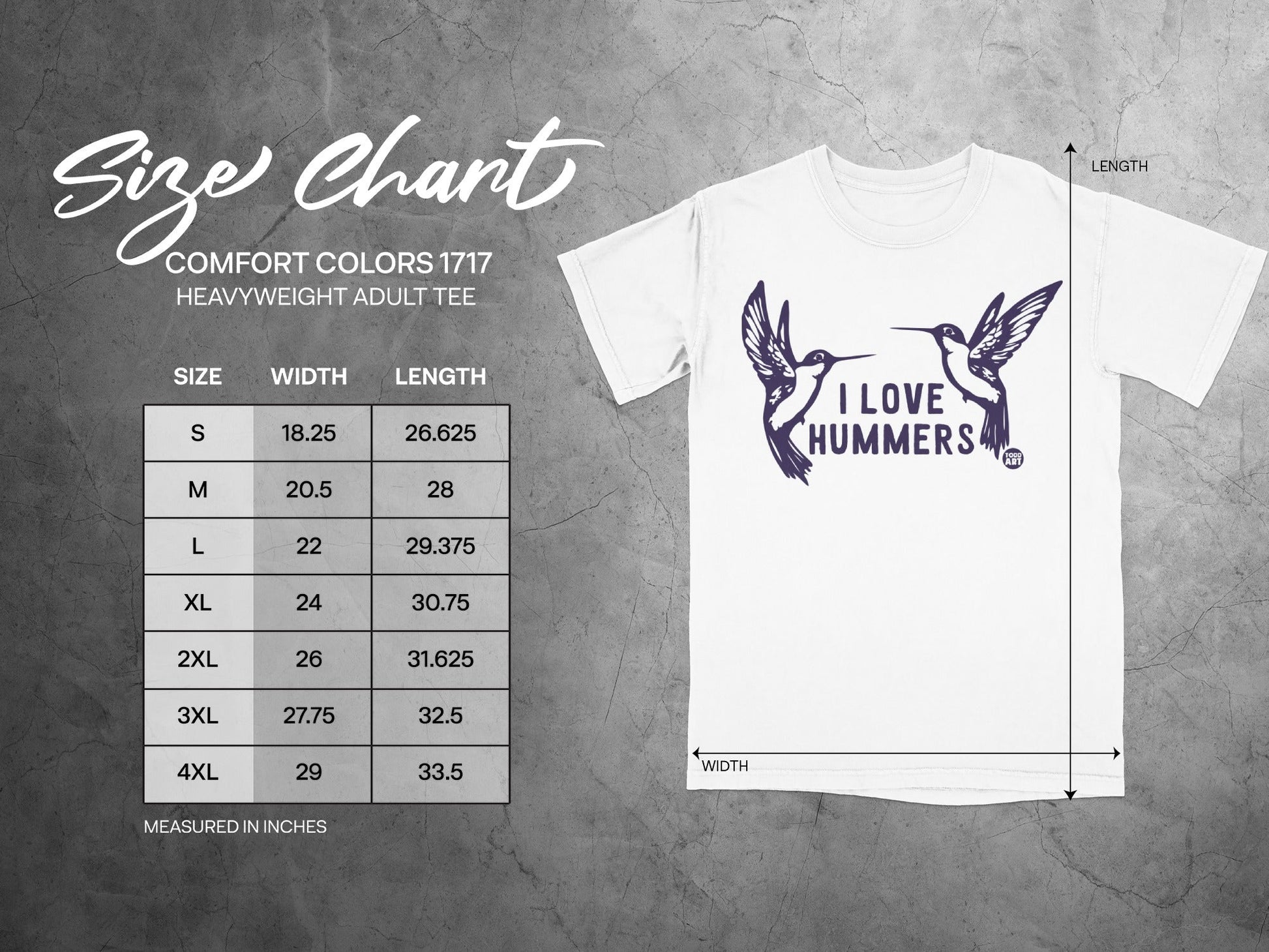 I Love Hummers Heavyweight Adult Tee Shirt