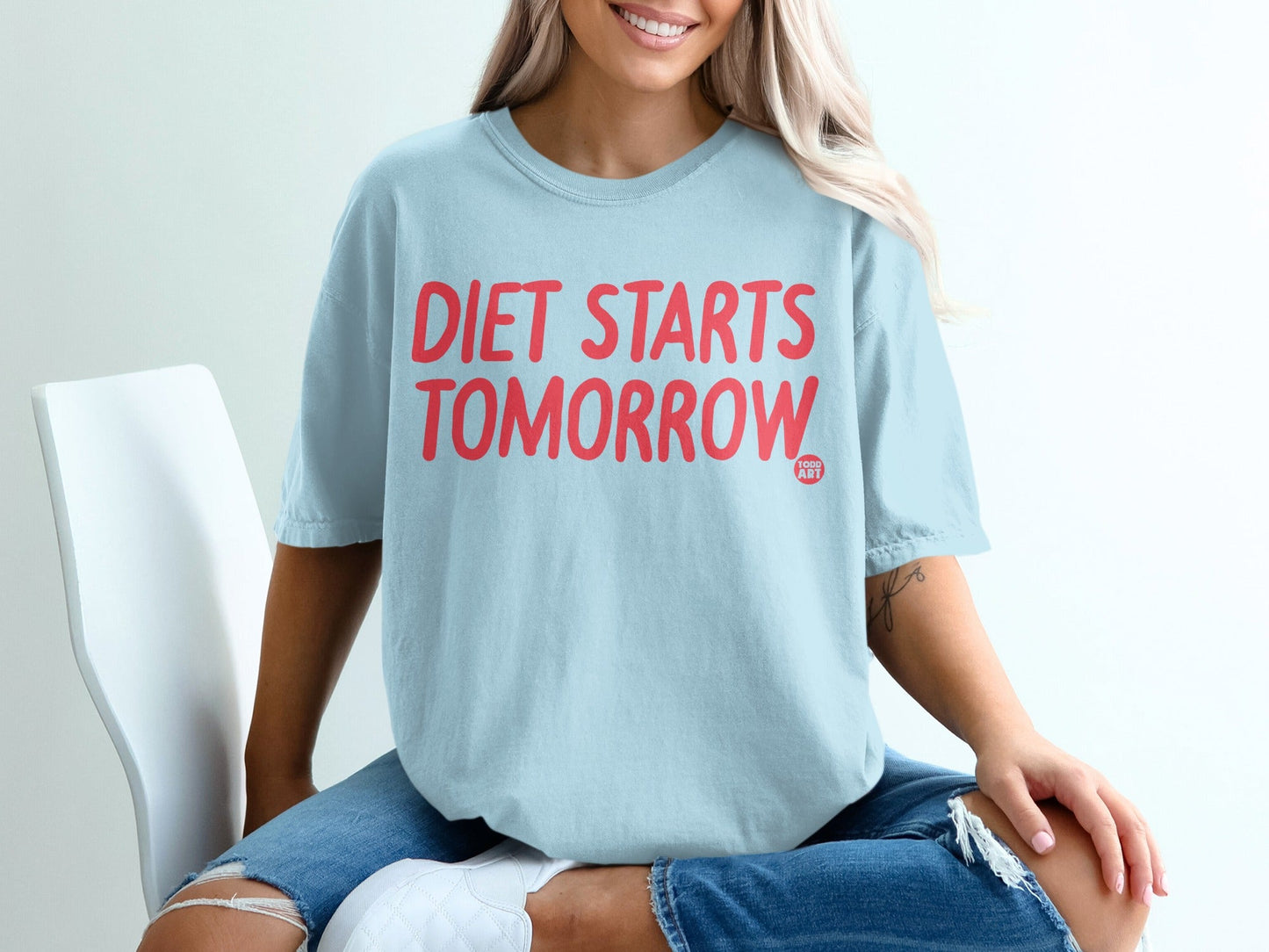 Diet Starts Tomorrow Graphic Tee Shirt Casual Wear