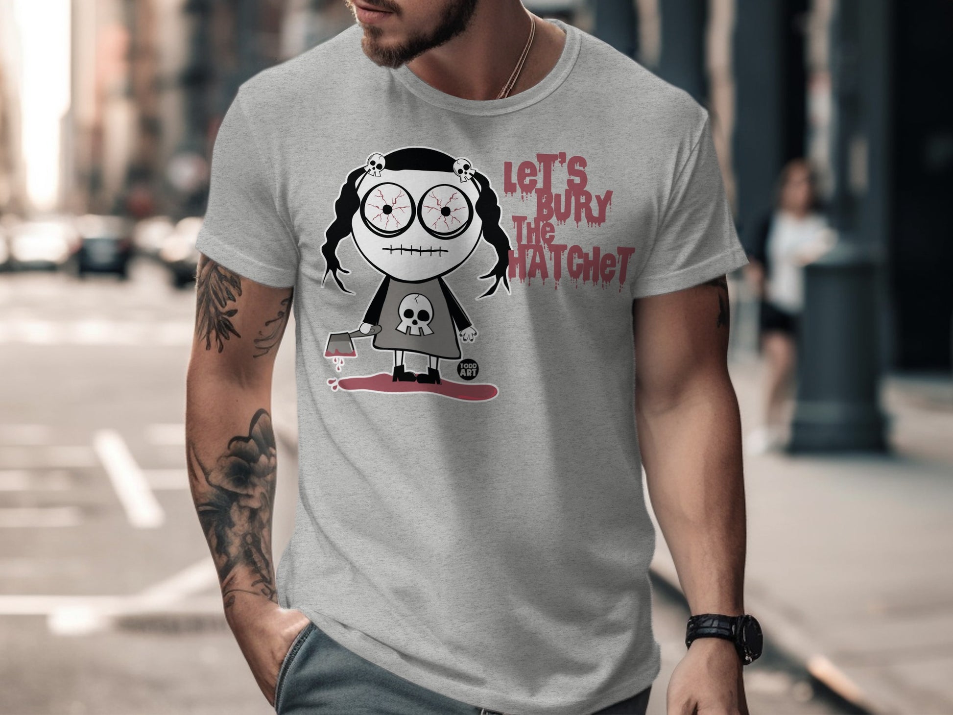 Let's Bury the Hatchet Spooky Graphic Tee