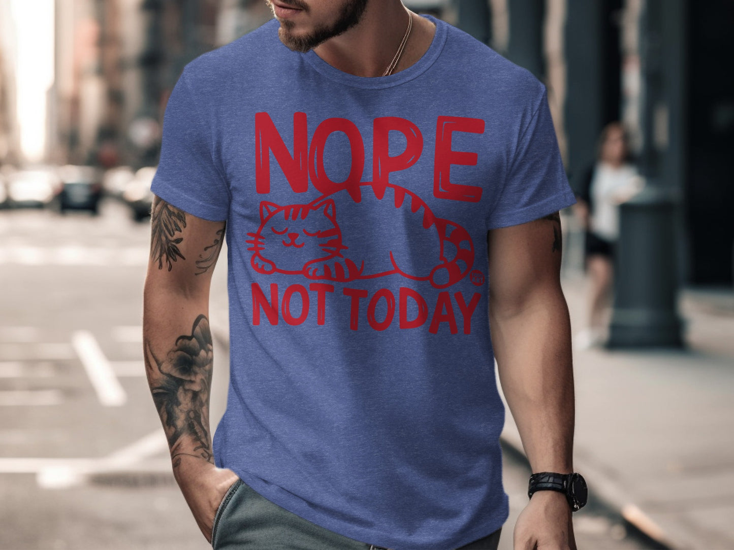 Nope Not Today Sleeping Cat Graphic Shirt product type
