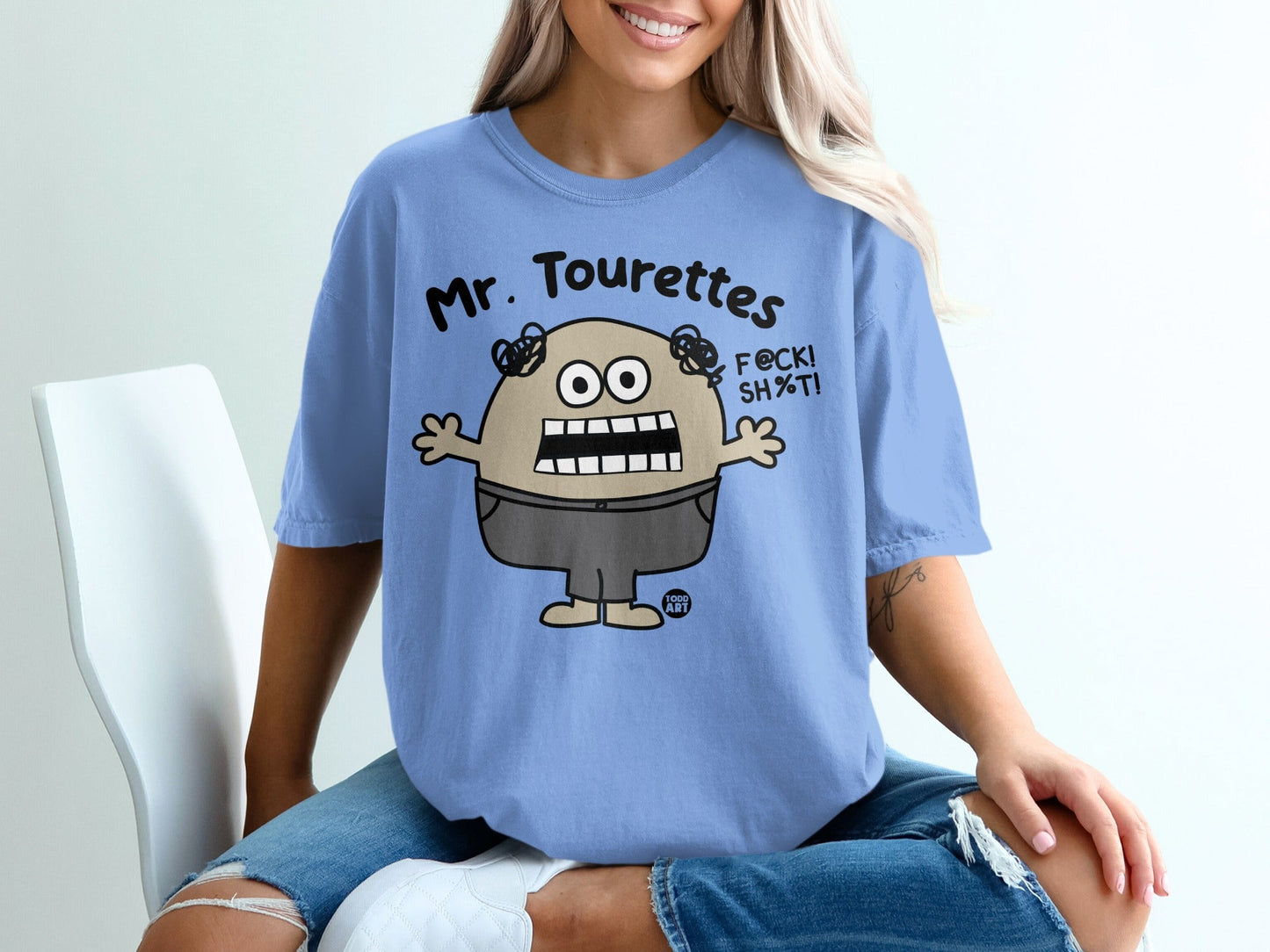 Mr. Tourettes Funny Character Design T-Shirt