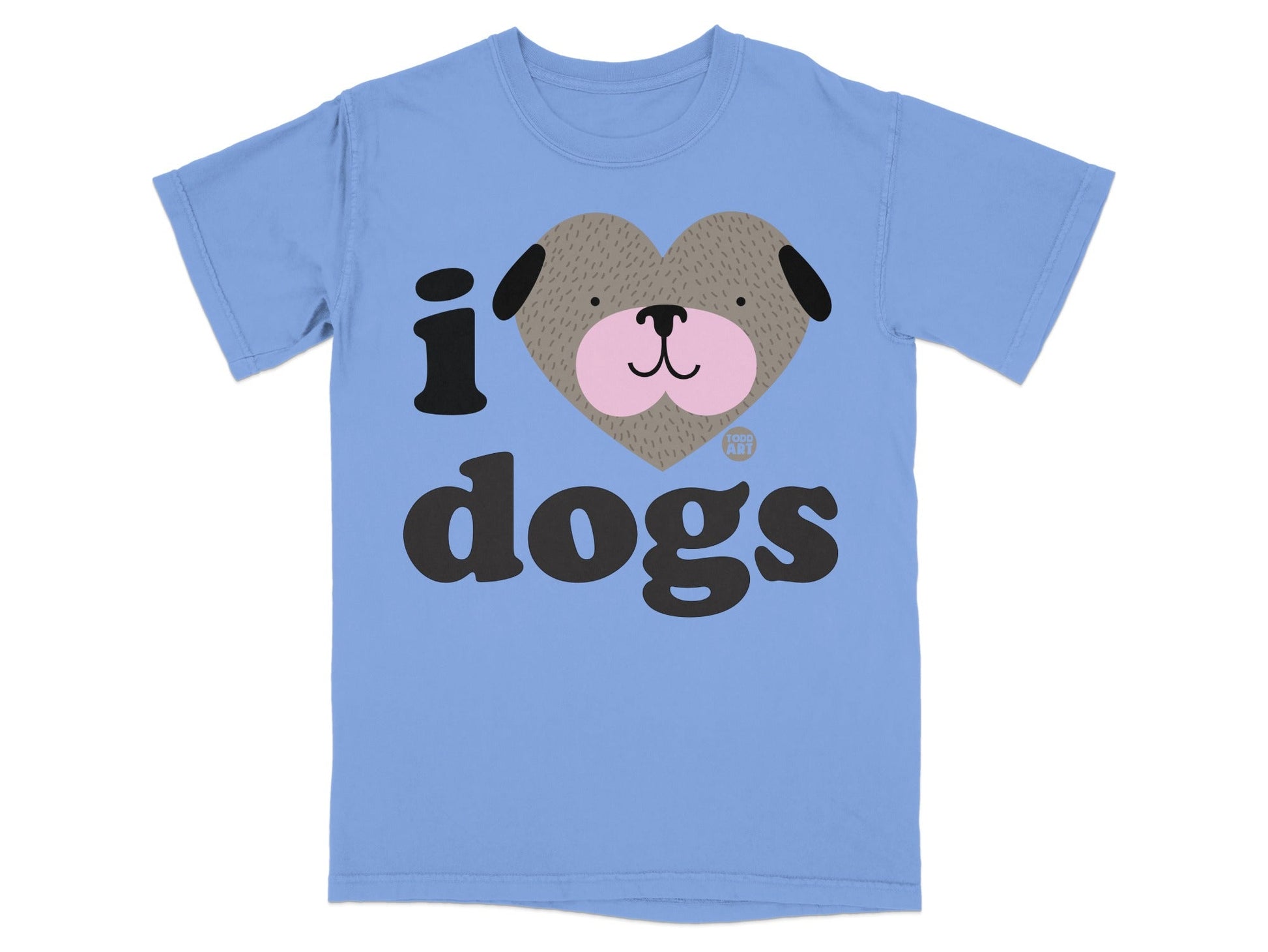 I Love Dogs Cute Graphic Short Sleeve Shirt