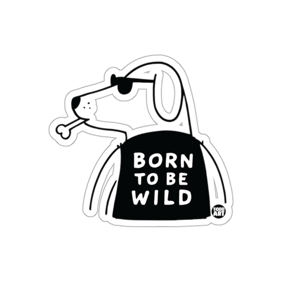 Dog with Sunglasses Born to Be Wild Sticker