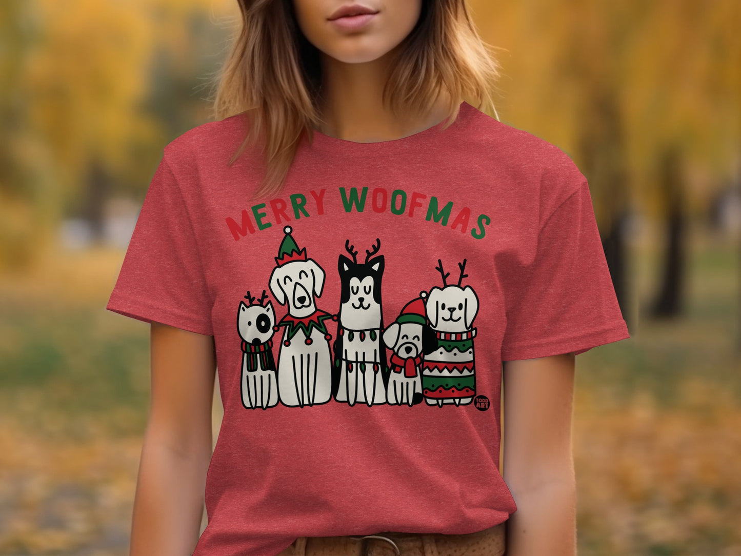 Merry Woofmas Cute Dogs Holiday Season T-Shirt