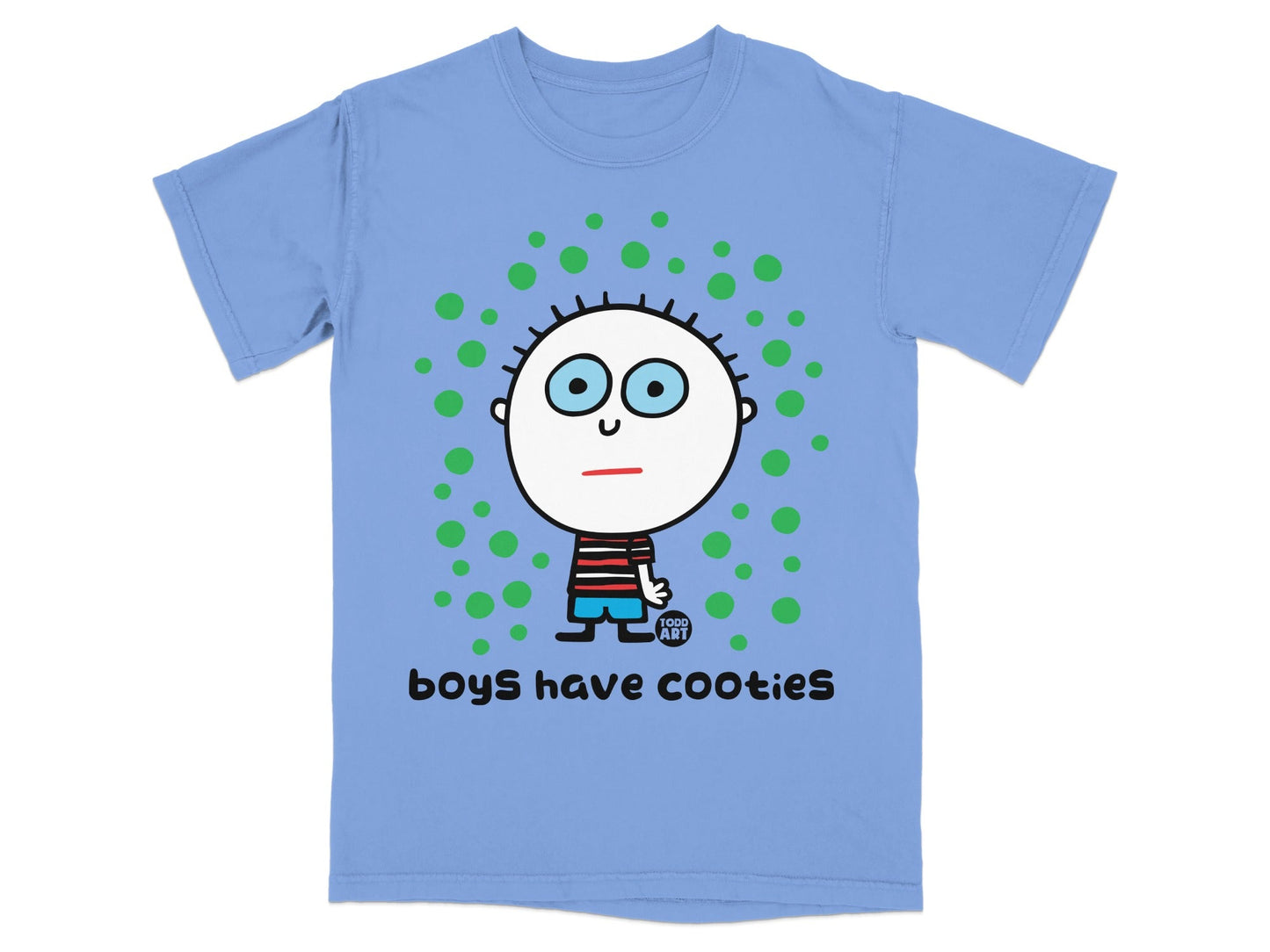 Boys Have Cooties Cartoon Character T-Shirt