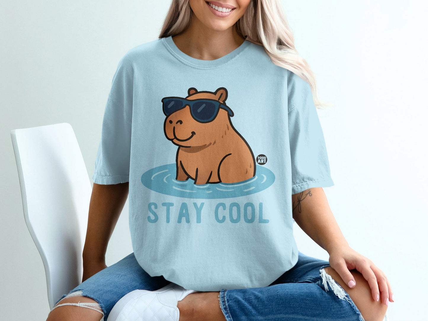 Stay Cool Capybara Wearing Sunglasses T-shirt