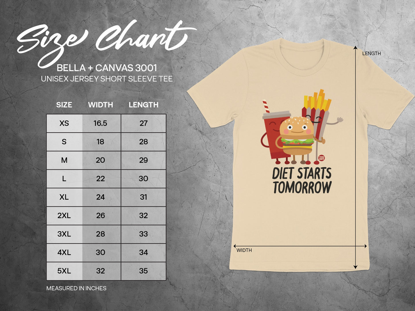 Diet Starts Tomorrow Unisex Short Sleeve Tee Shirt