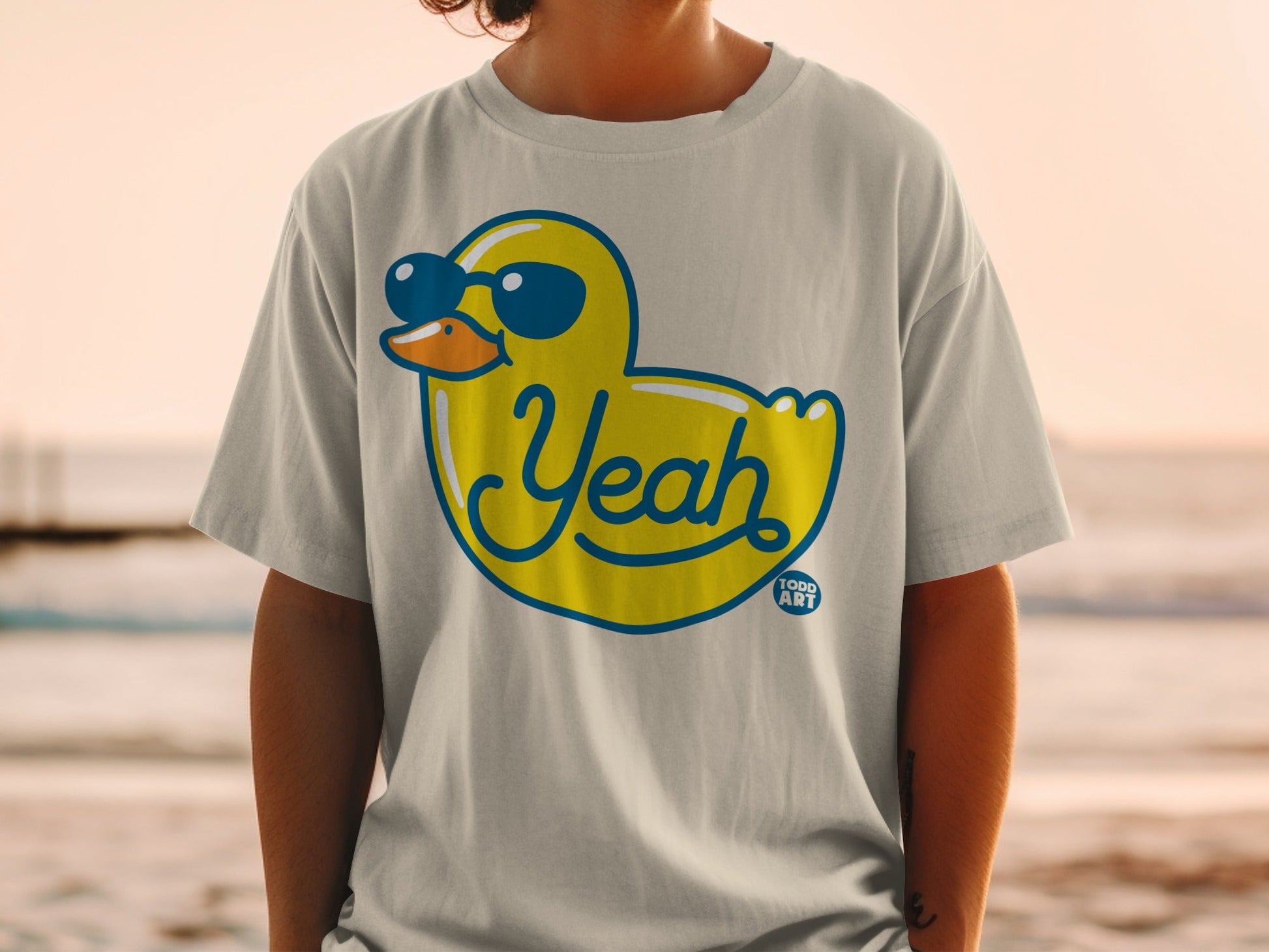 Yeah Sunglasses Duck Graphic Design T-Shirt