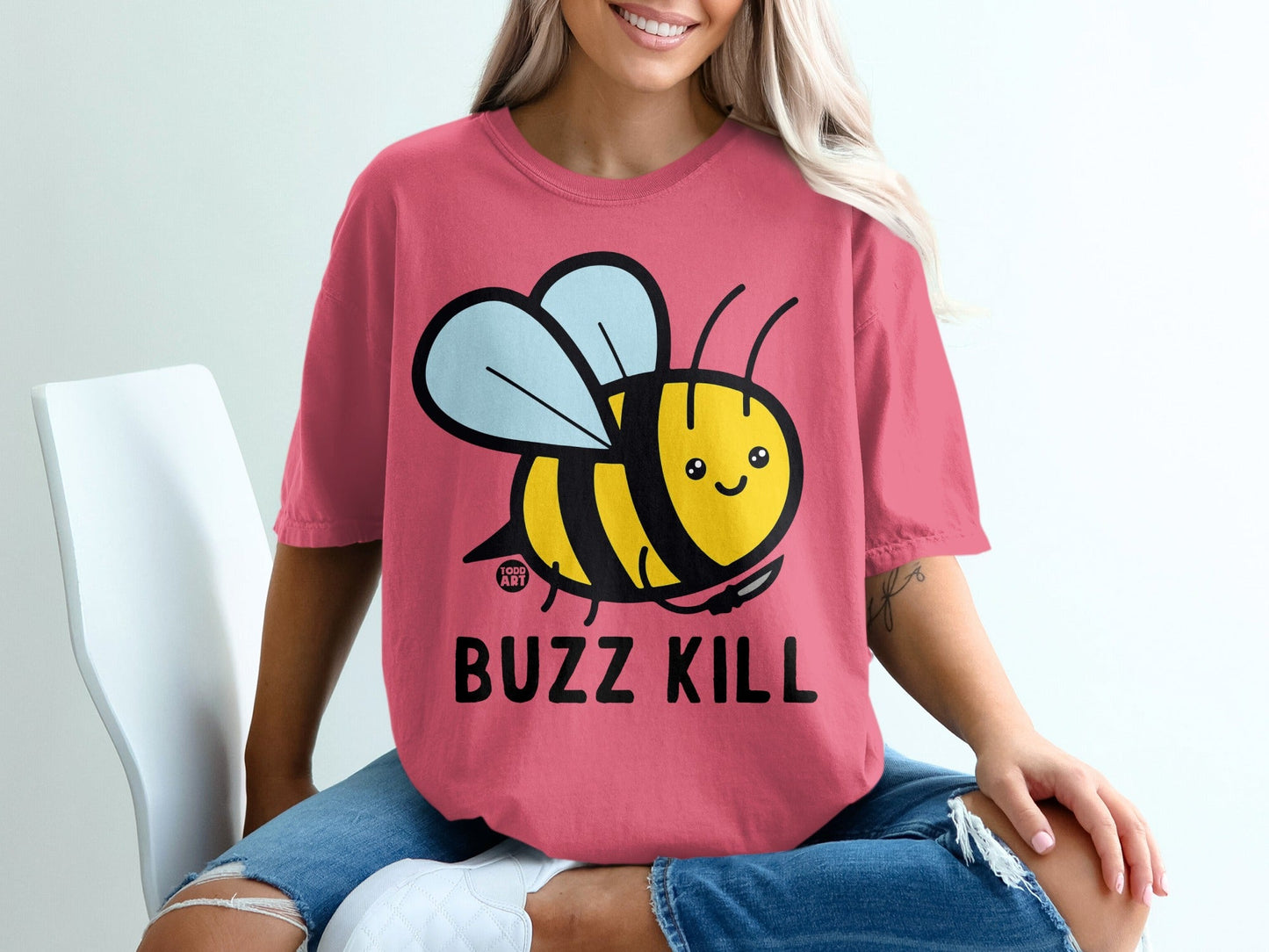 Buzz Kill Cute Bee Graphic Women's T-Shirt