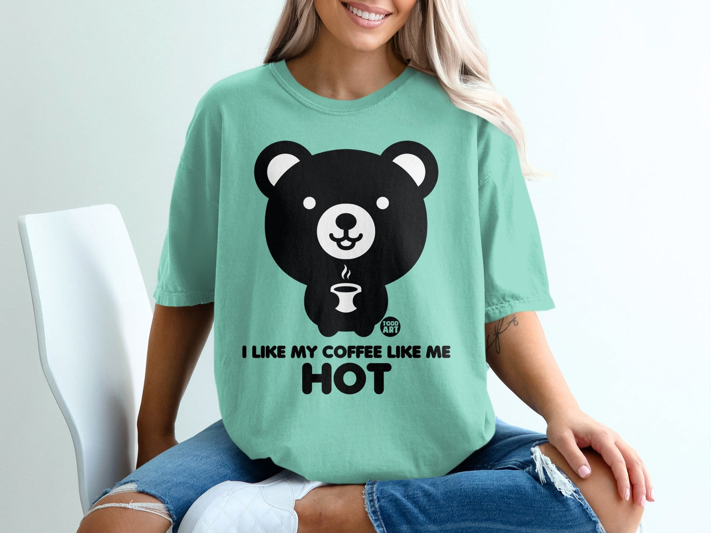 Cute Bear I Like My Coffee Like Me Hot Shirt