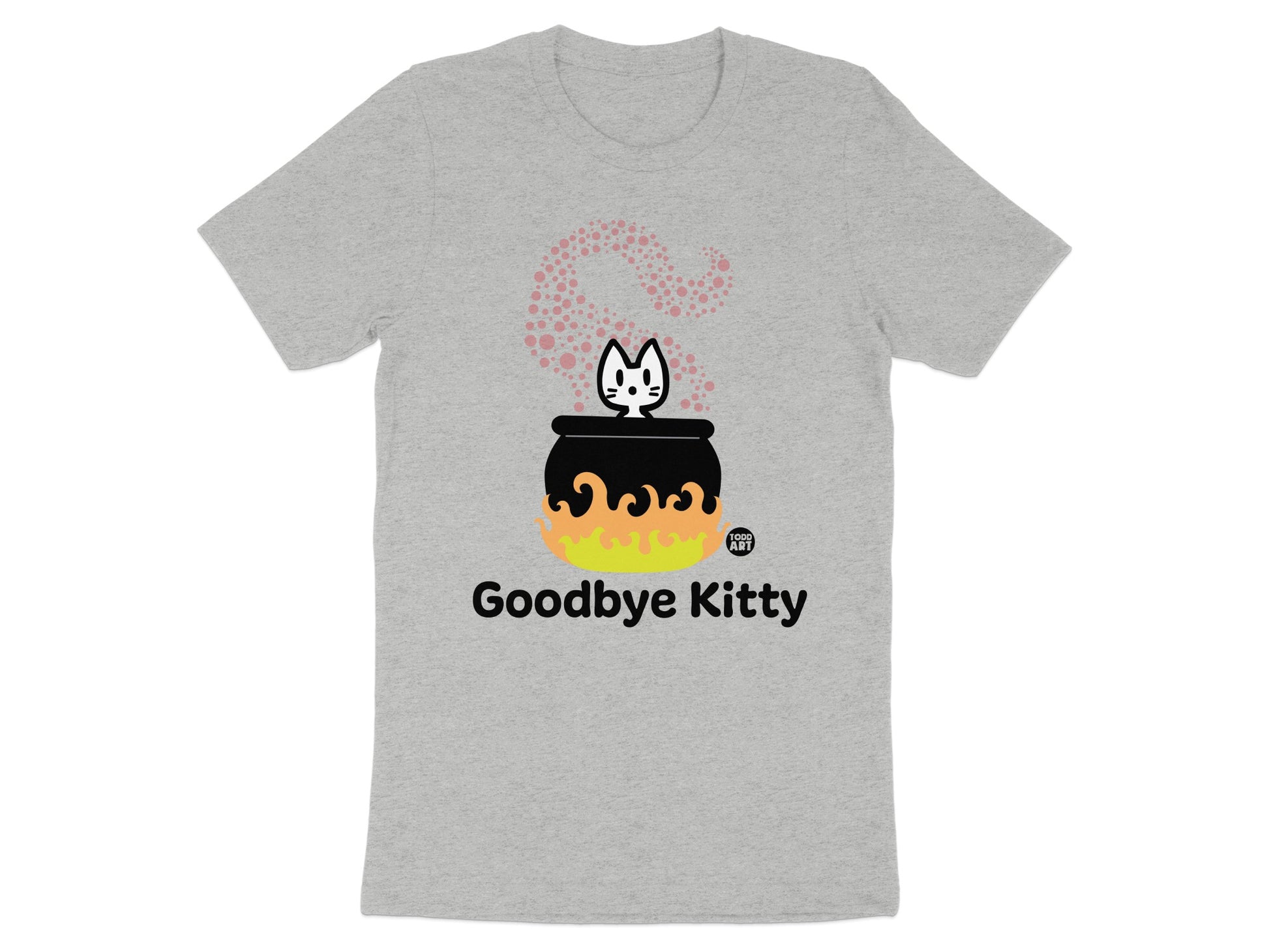 Goodbye Kitty Cute Witch Cauldron Graphic T-shirt