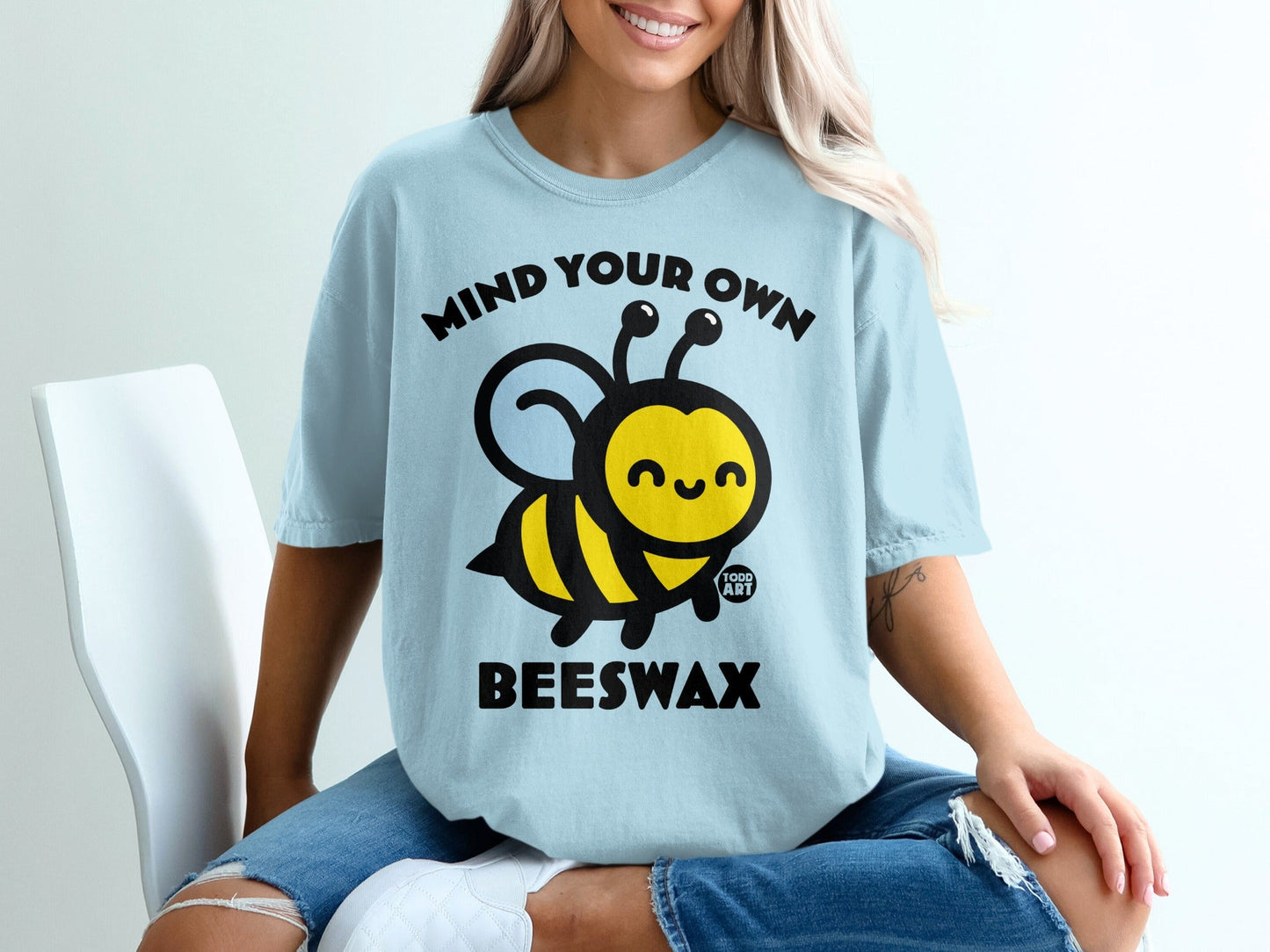 Mind Your Own Beeswax Cute Bee Graphic TShirt