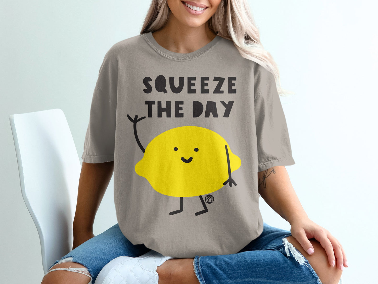 SQUEEZE THE DAY Happy Lemon Cartoon Character product type