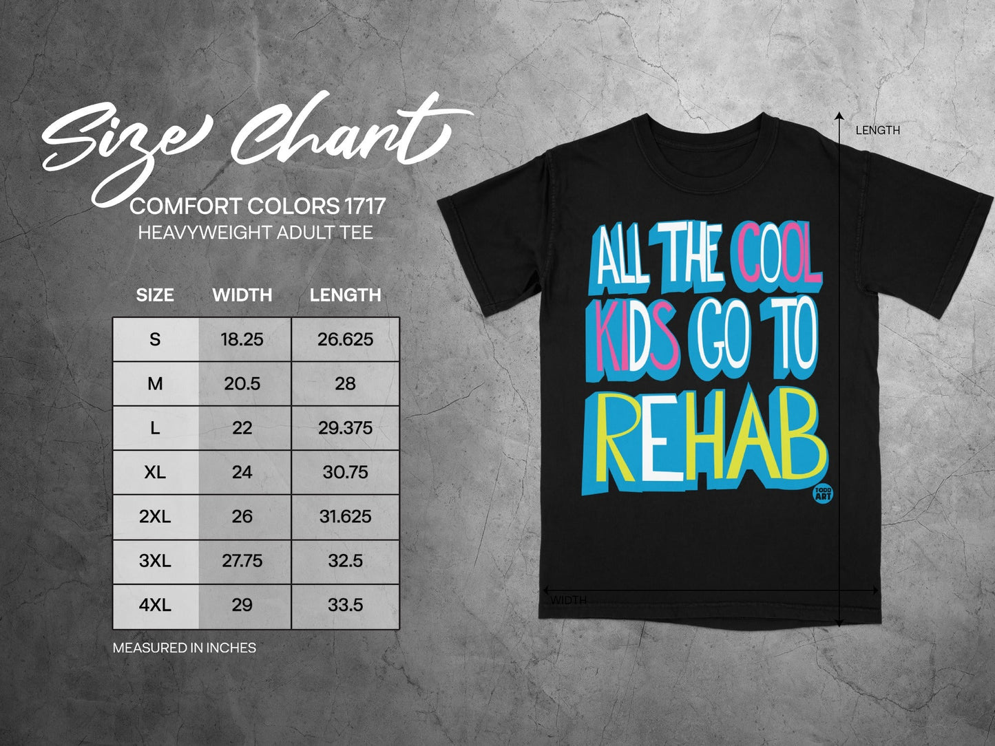 All The Cool Kids Go To Rehab Heavyweight Adult Tee