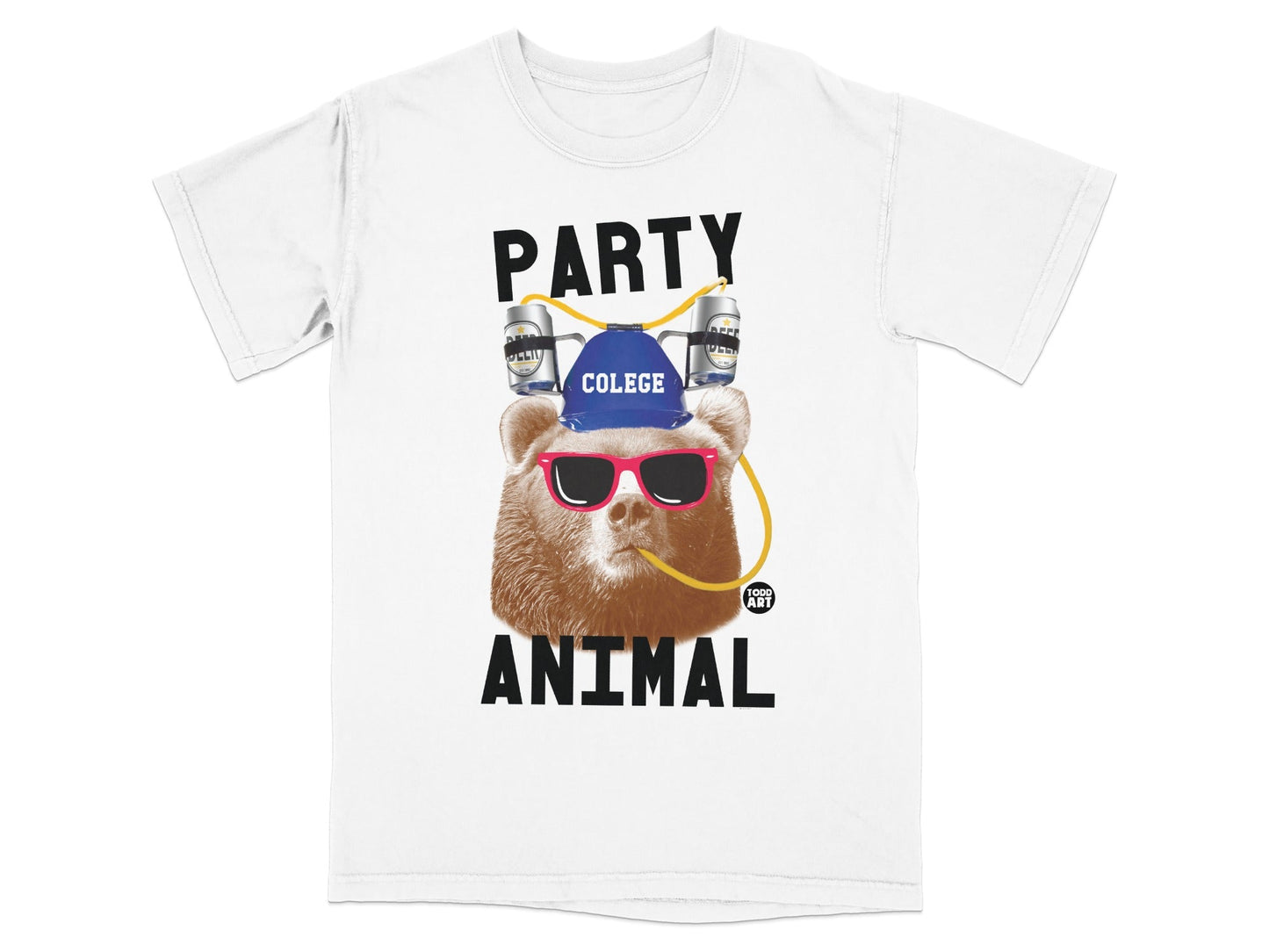 Party Animal College Cap and Sunglasses T-Shirt