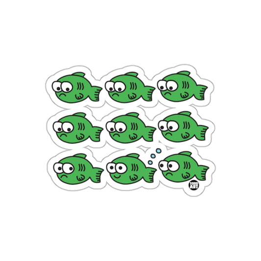 Green Cartoon Fish Funny Design Sticker Sheet