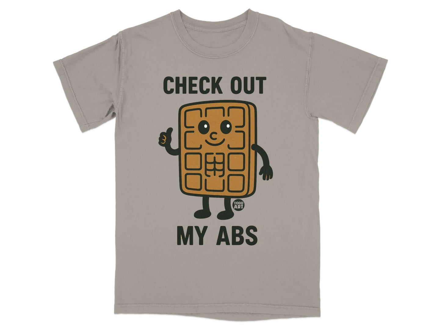 Check Out My Abs Graphic Waffle Character T-shirt
