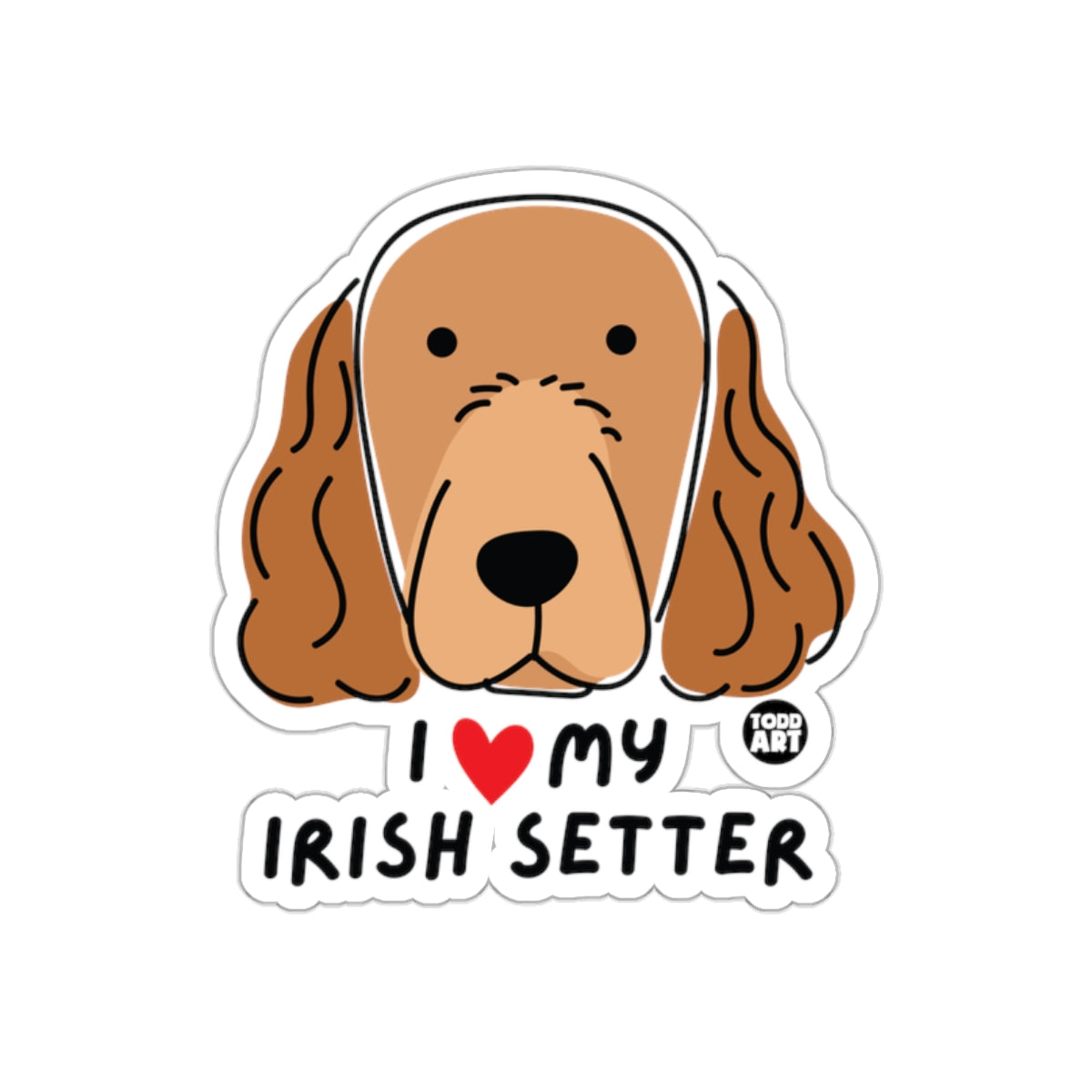 I Love My Irish Setter Cartoon Dog Sticker Product
