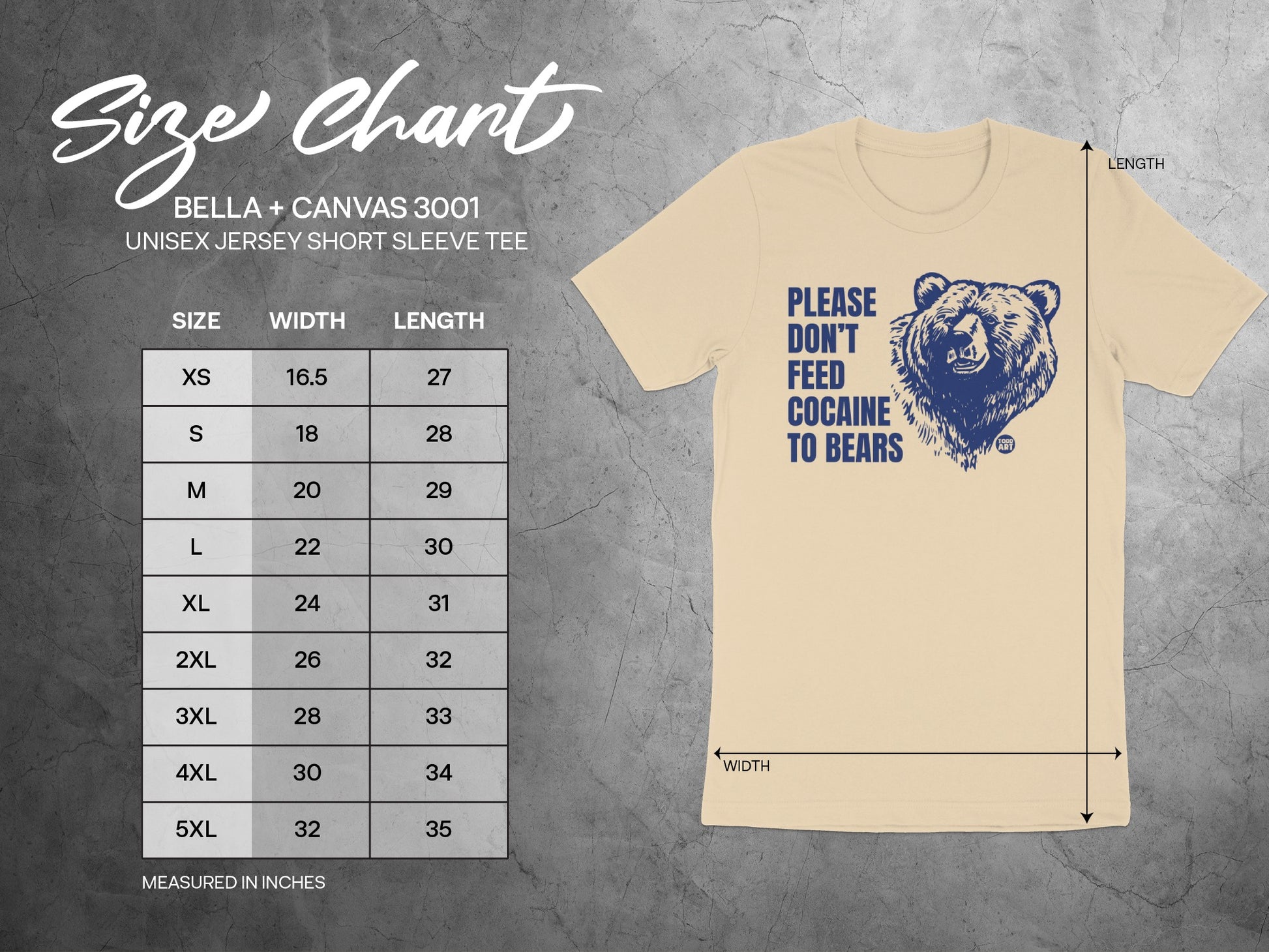 Please Don't Feed Cocaine to Bears Unisex Tee product