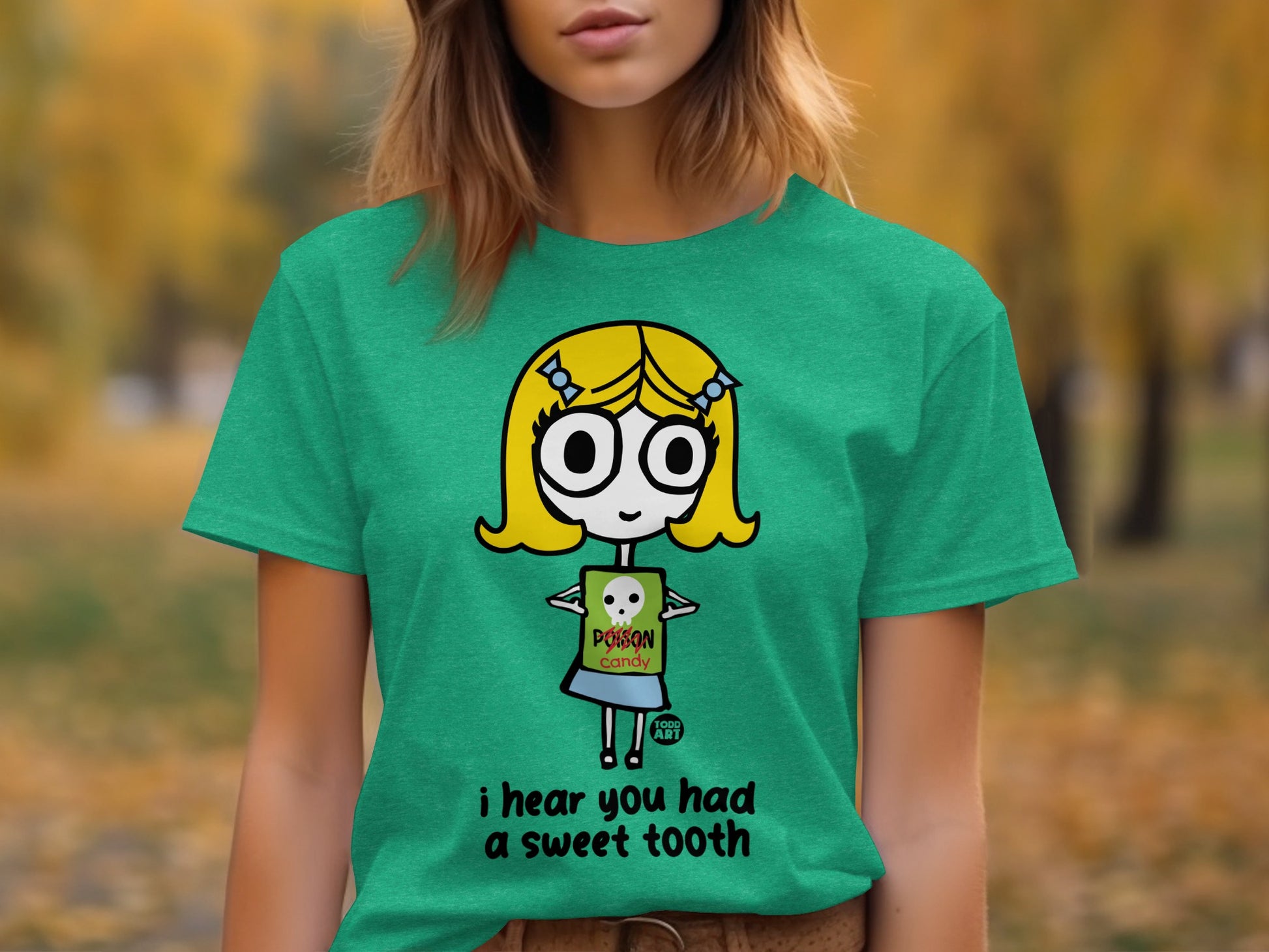 Cute Cartoon Girl Graphic Shirt Sweet Tooth Design