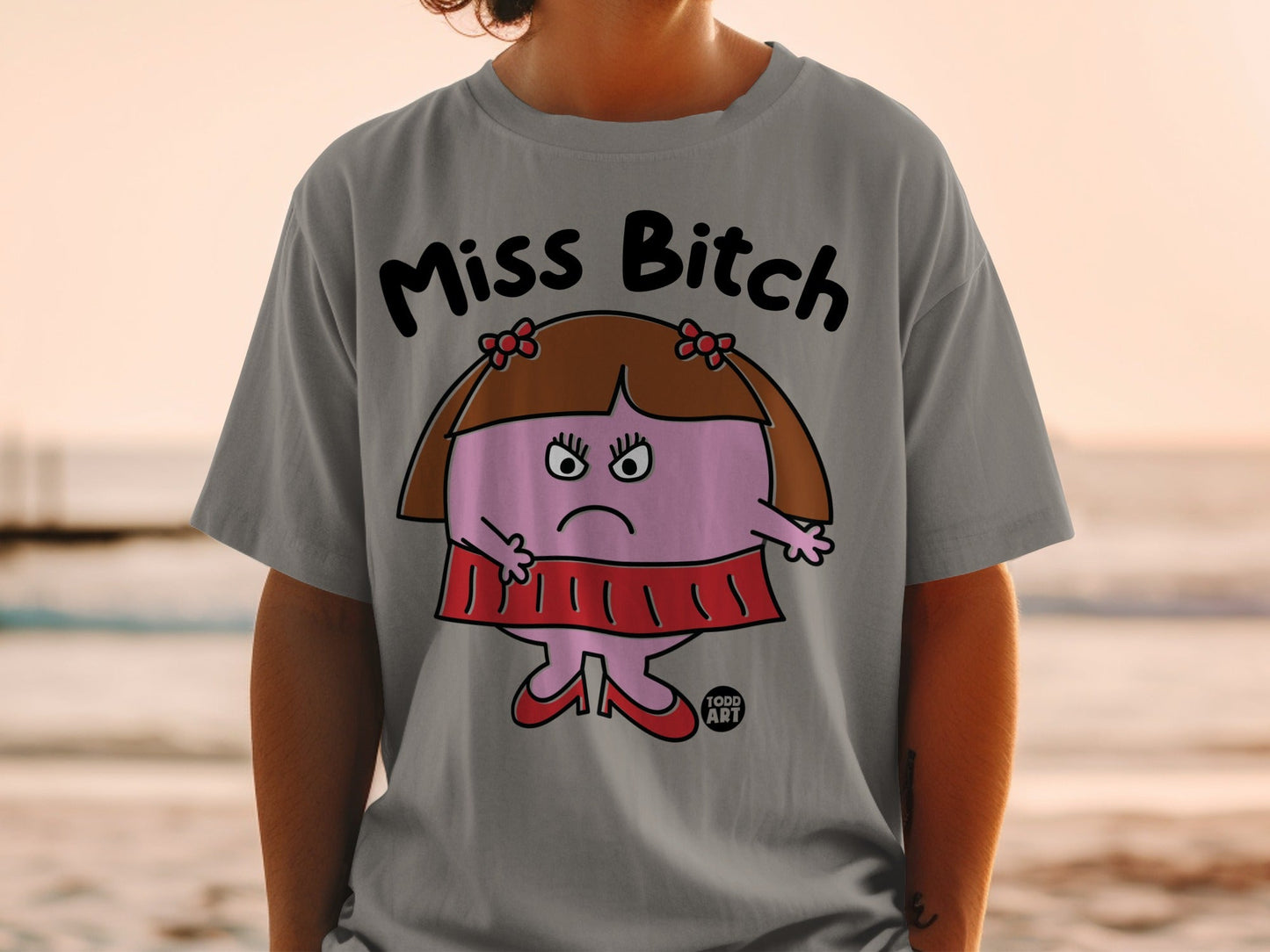 Humorous Miss Bitch Graphic Printed T-shirt