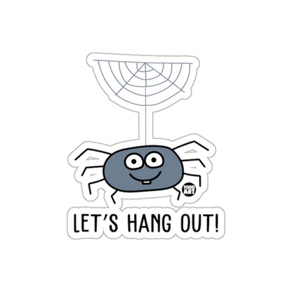 Let's Hang Out Cute Spider with Web Sticker