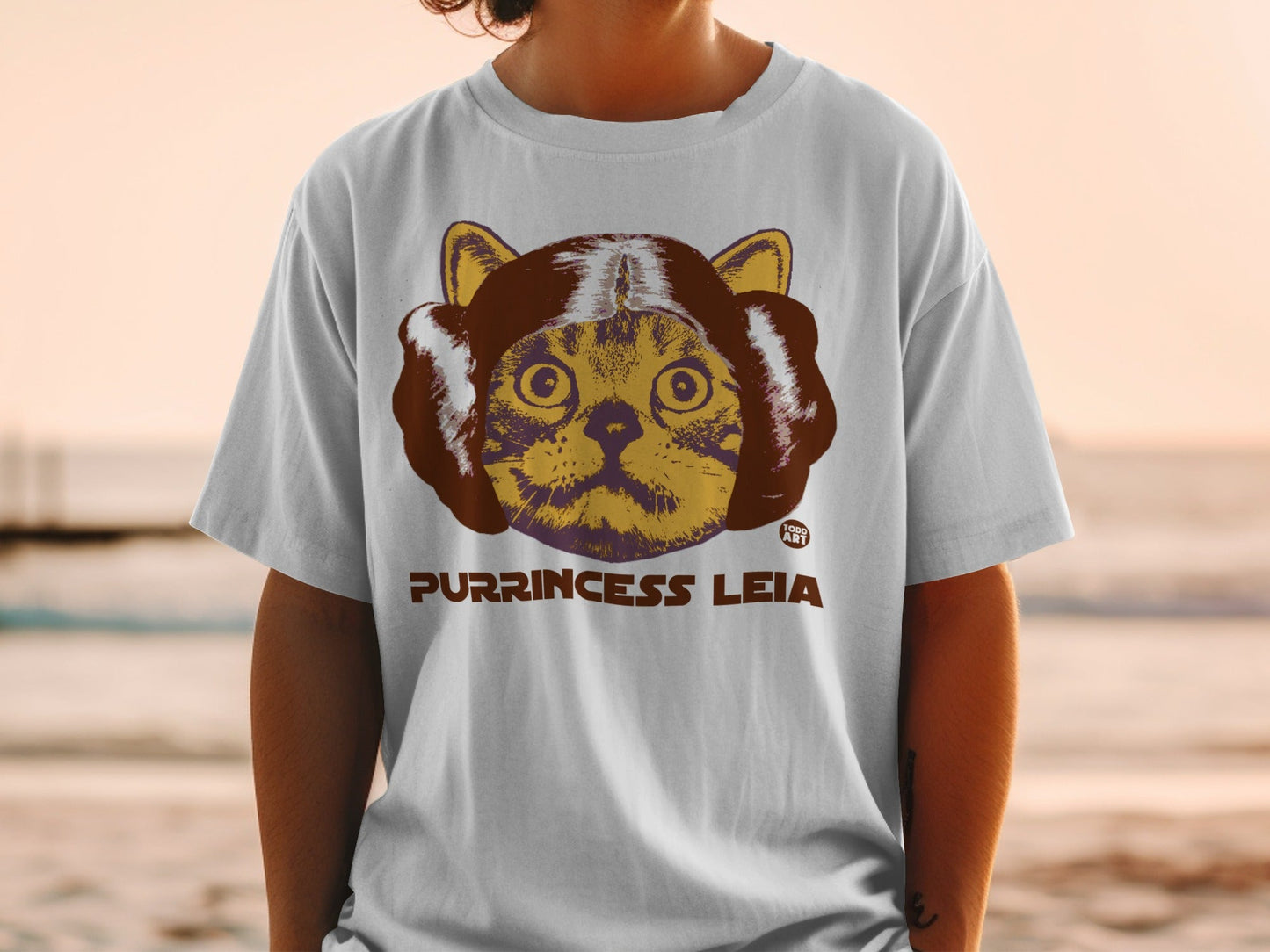 Purrincess Leia Graphic Cat T-Shirt for Pet Lovers