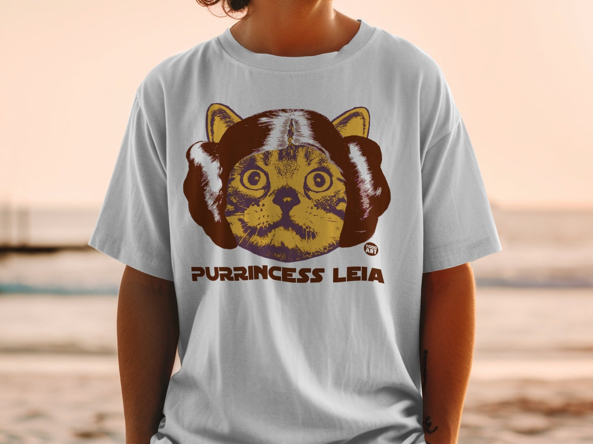 Purrincess Leia Graphic Cat T-Shirt for Pet Lovers