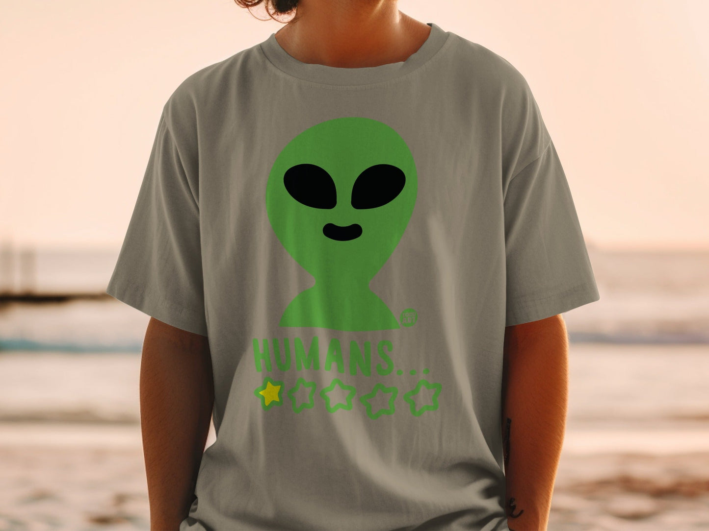 Humans Alien Graphic with Stars Unisex Shirt
