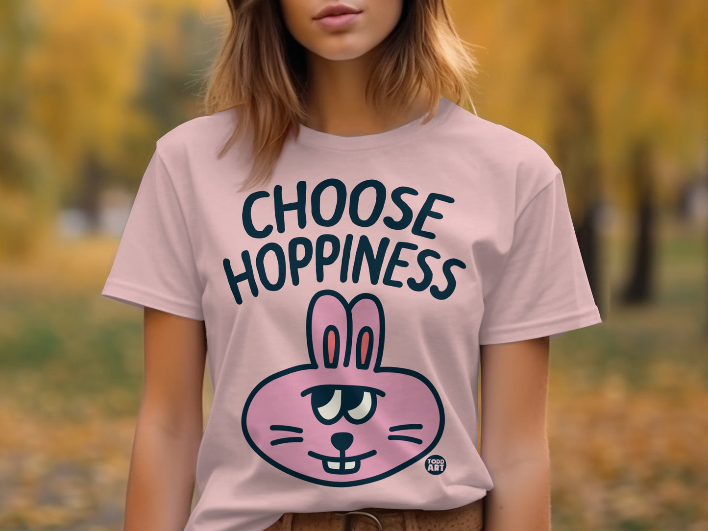Choose Hoppiness Pink Bunny T-shirt