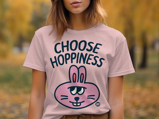 Choose Hoppiness Pink Bunny T-shirt