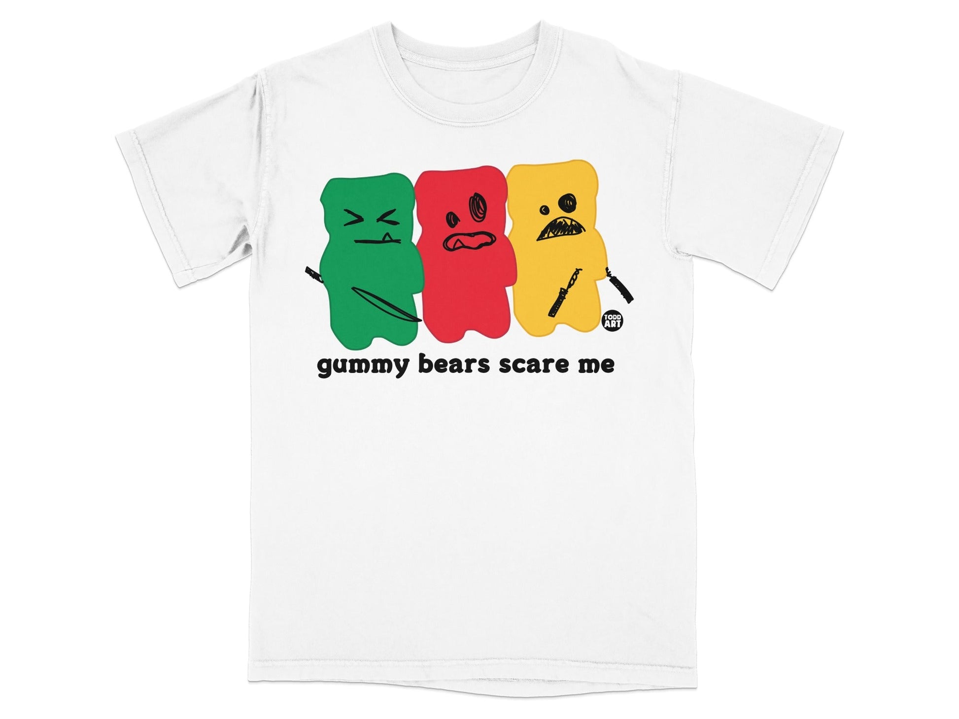 Gummy Bears Scare Me Graphic T-Shirt For Fun Style