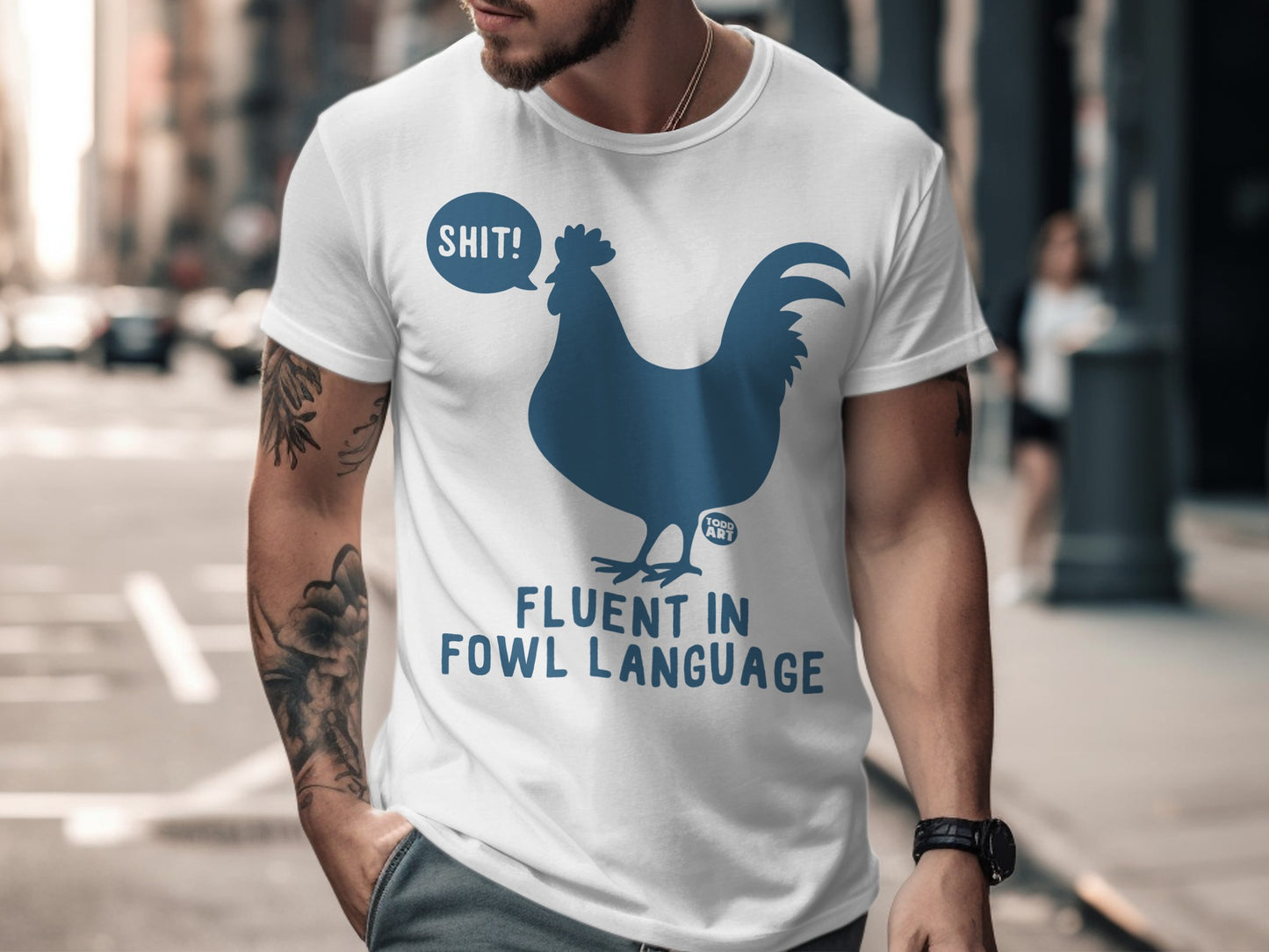 Fluent in Fowl Language SHIT Humor Graphic Tee
