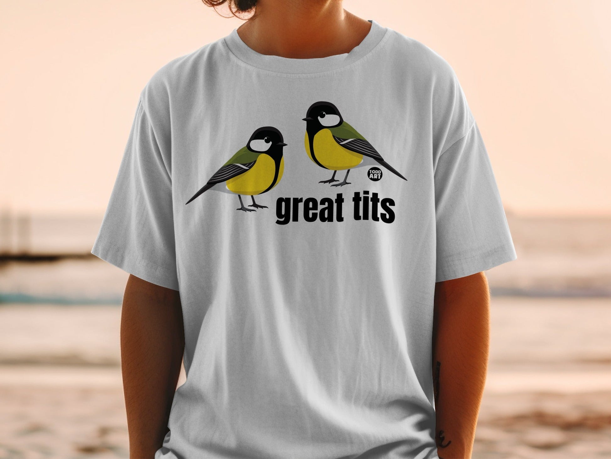 Great Tits Bird Graphic T-Shirt Fun Animal Design
