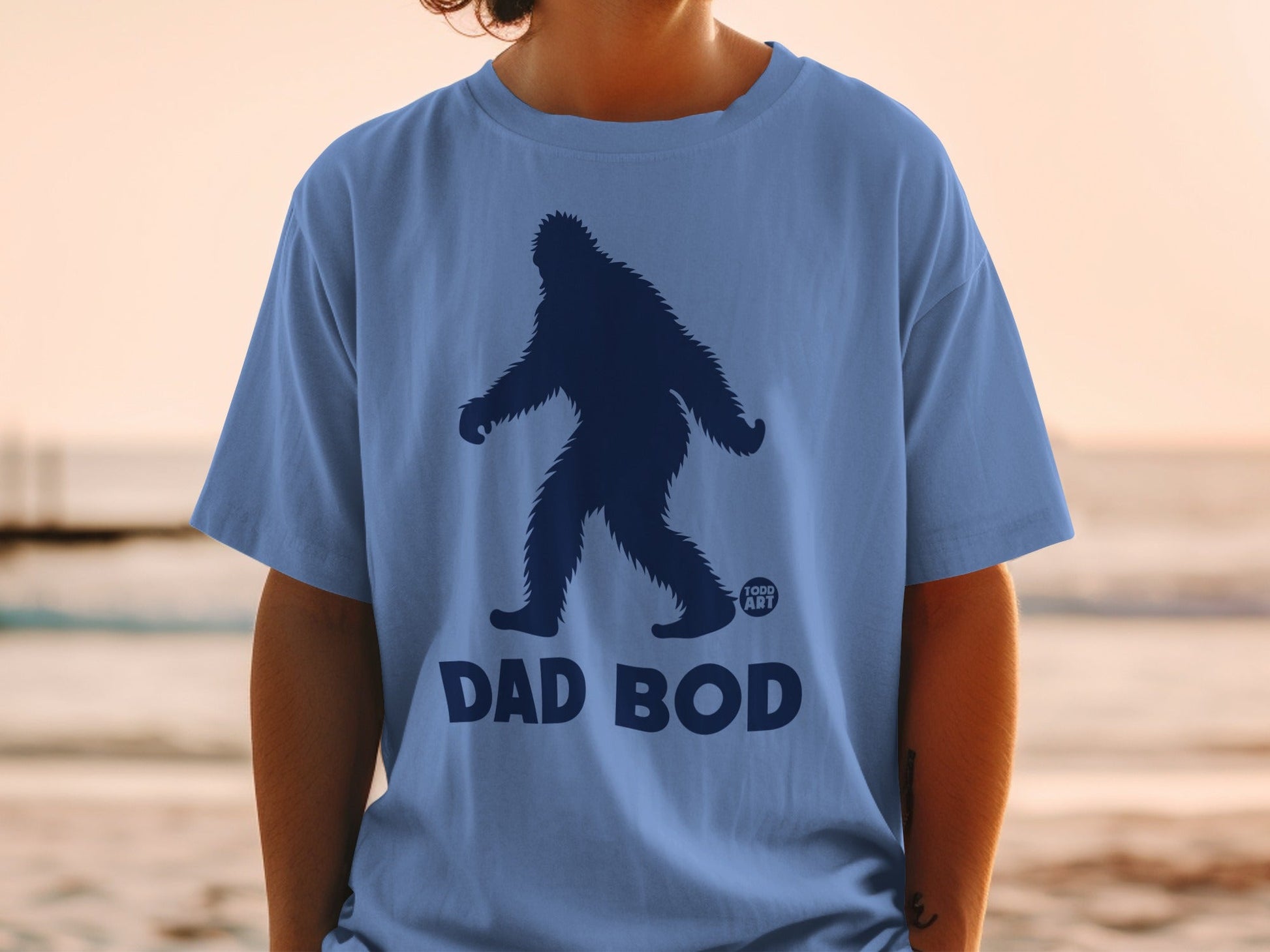 DAD BOD Bigfoot Sasquatch Funny Graphic Design T-Shirt