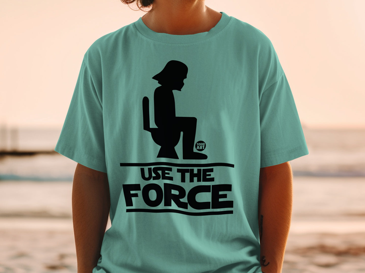 Darth Vader sitting on a toilet, with text "USE THE FORCE".