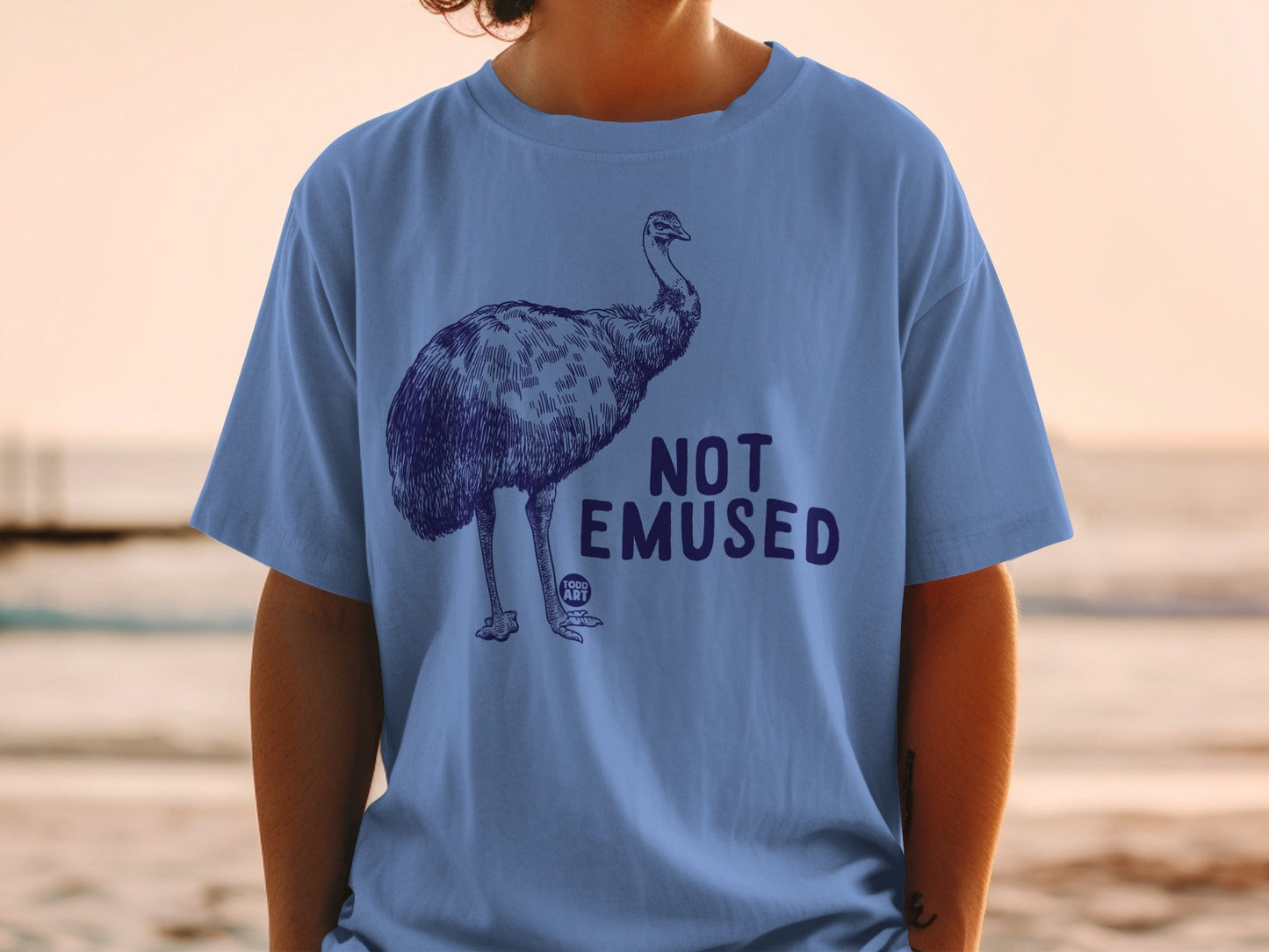 Not Emused Funny Emu Graphic T-Shirt for Casual Wear