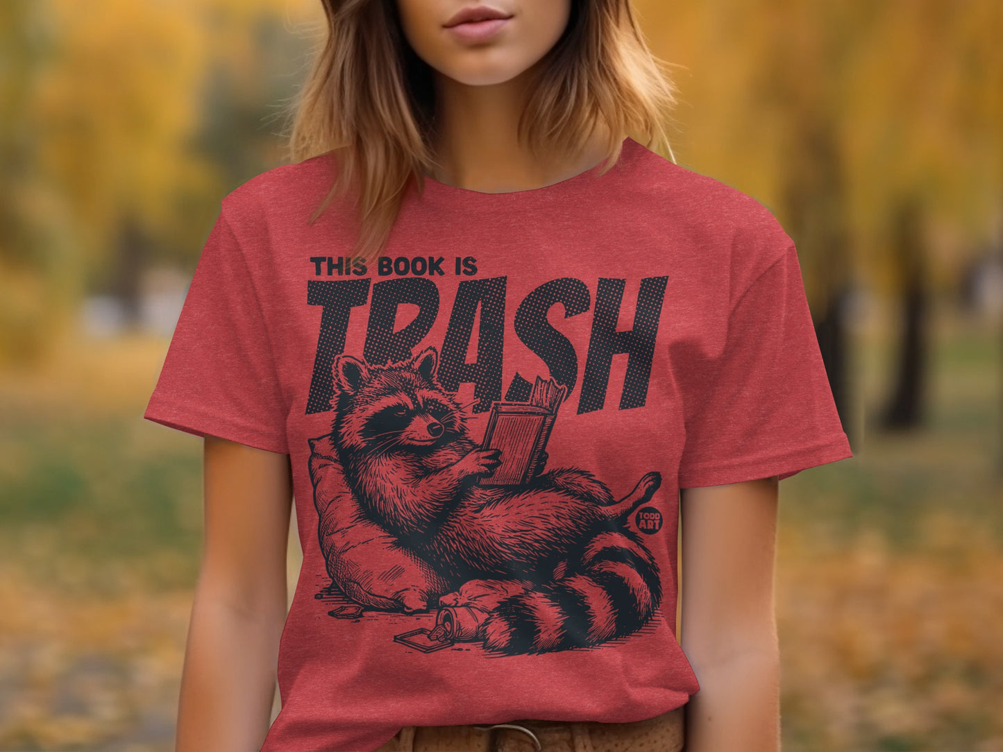 This Book is Trash Funny Raccoon Graphic T-shirt