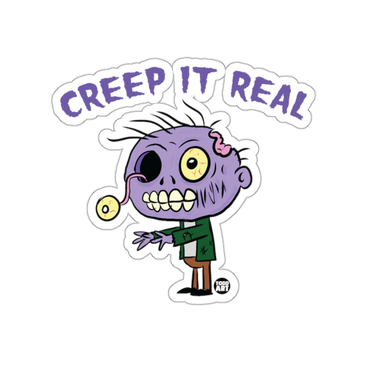 Creep It Real Zombie Cartoon Illustration Sticker