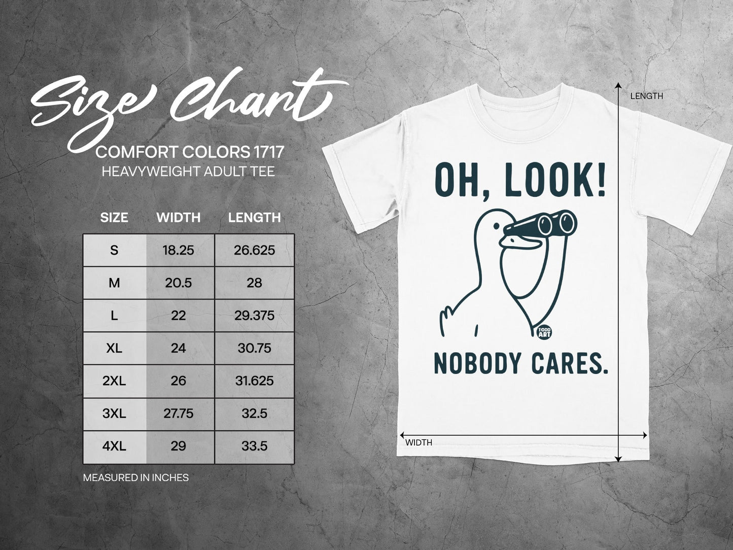 OH LOOK NOBODY CARES Funny Graphic Print Tee