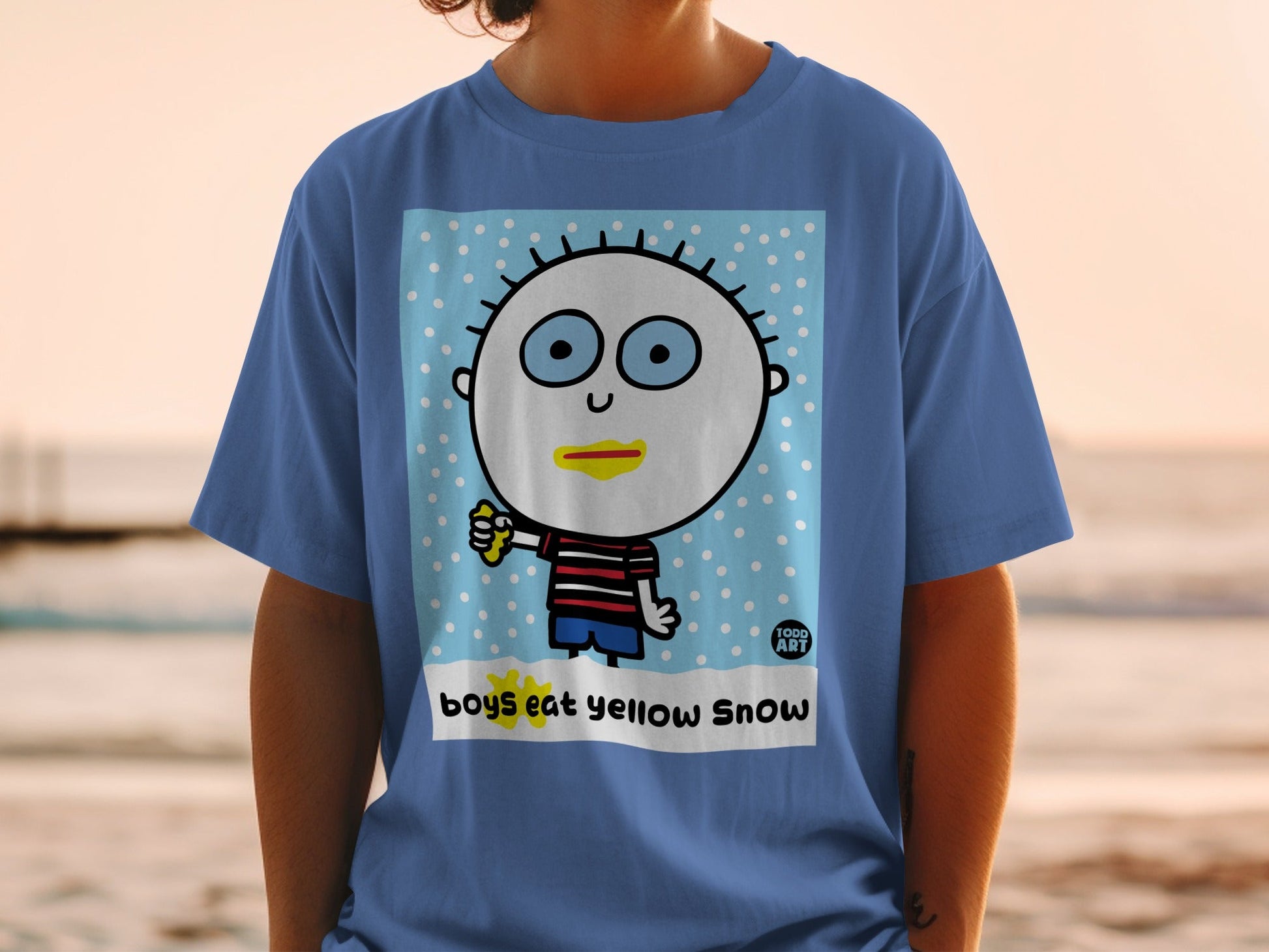 Boys Eat Yellow Snow Funny Graphic T-Shirt