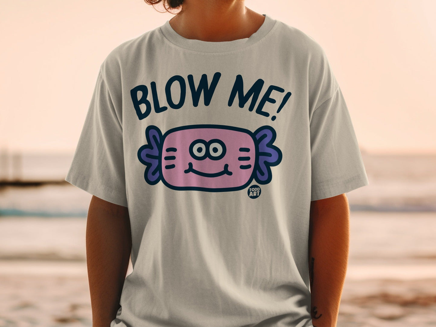 Blow Me Candy Face Todd Art Graphic T-shirt