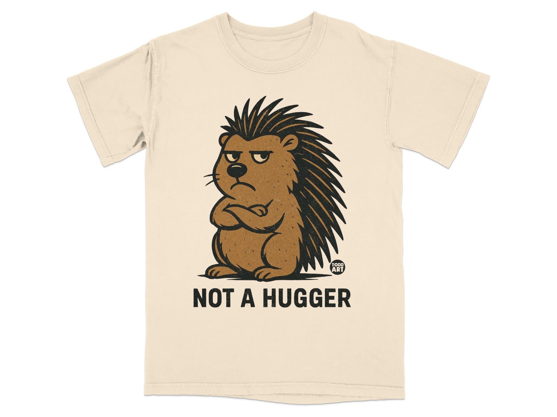Not A Hugger Cute Porcupine Graphic Tee Shirt